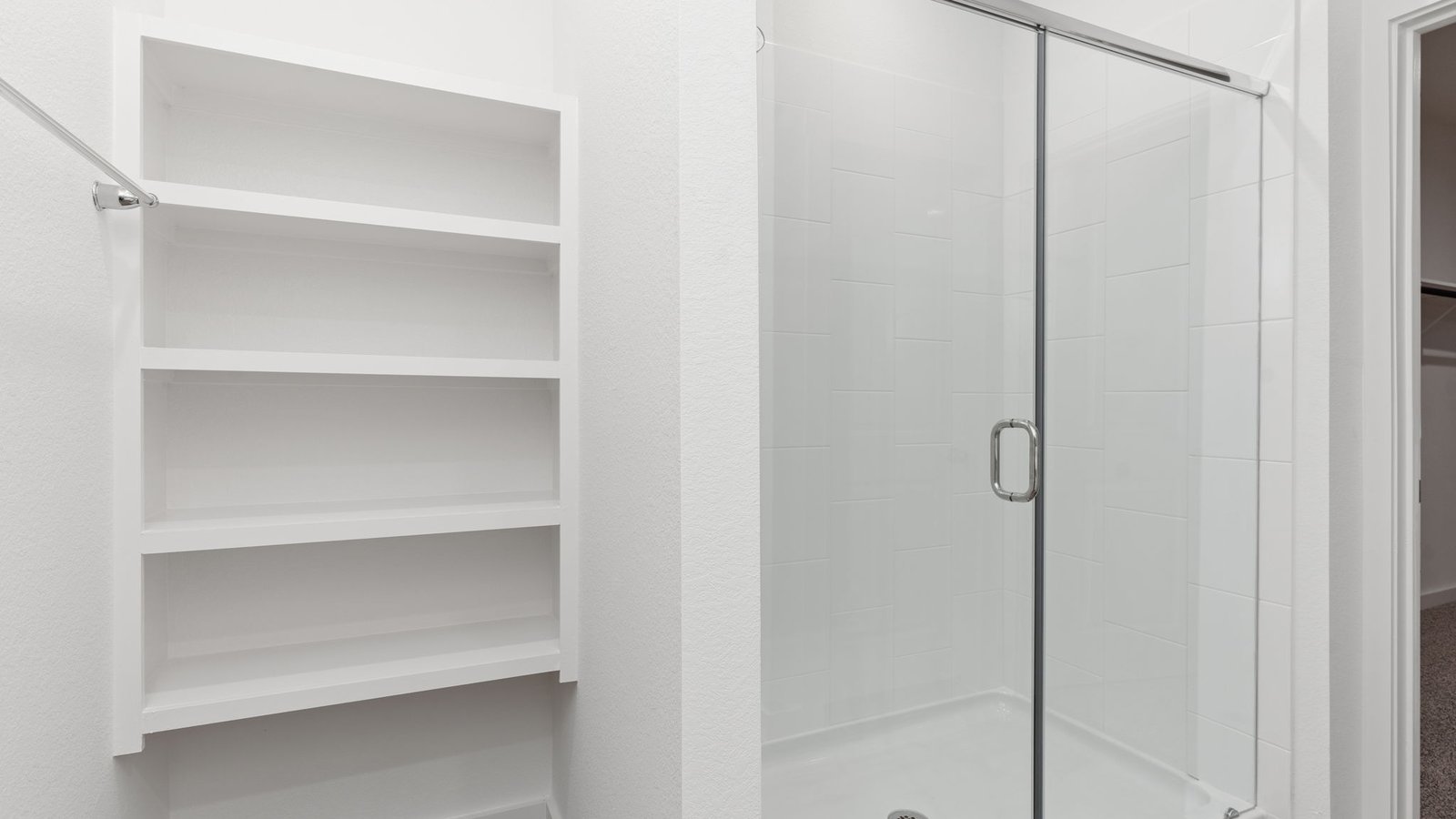 standing shower primary bathroom