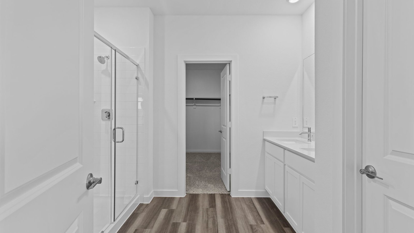 spacious primary bathroom