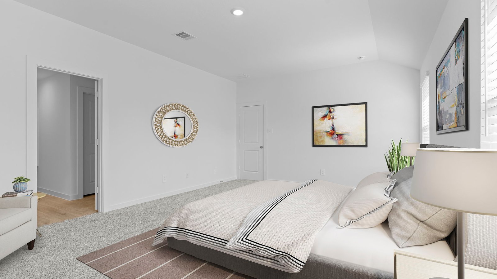 spacious primary bedroom