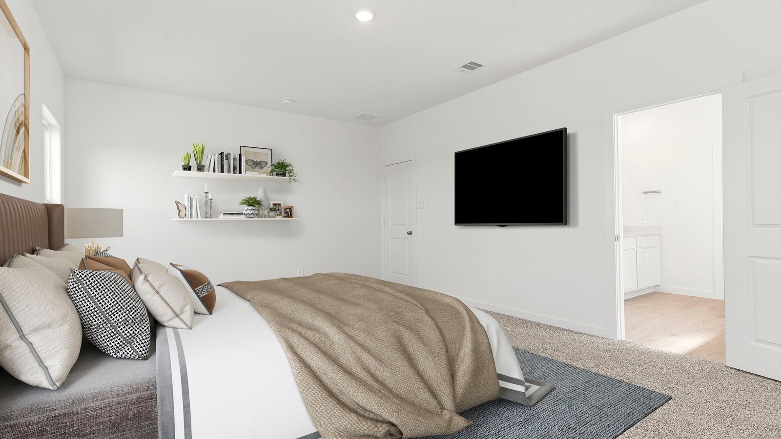 spacious primary bedroom