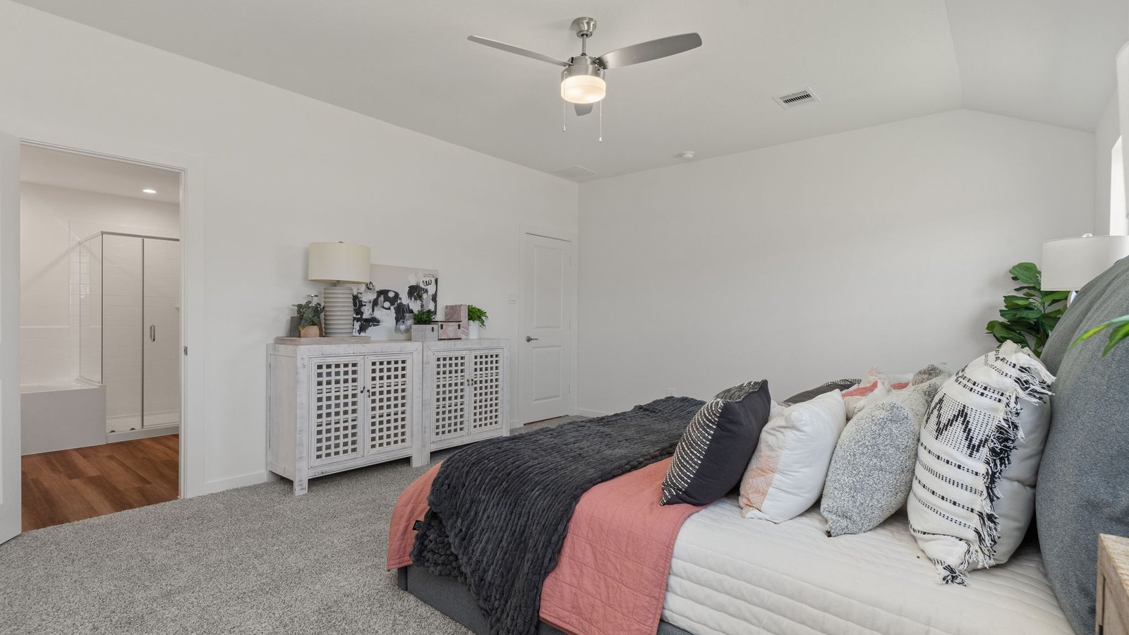 spacious primary bedroom