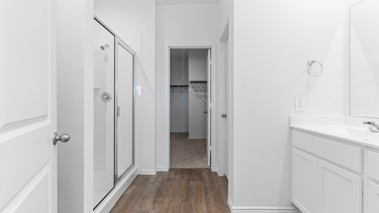 spacious primary bathroom