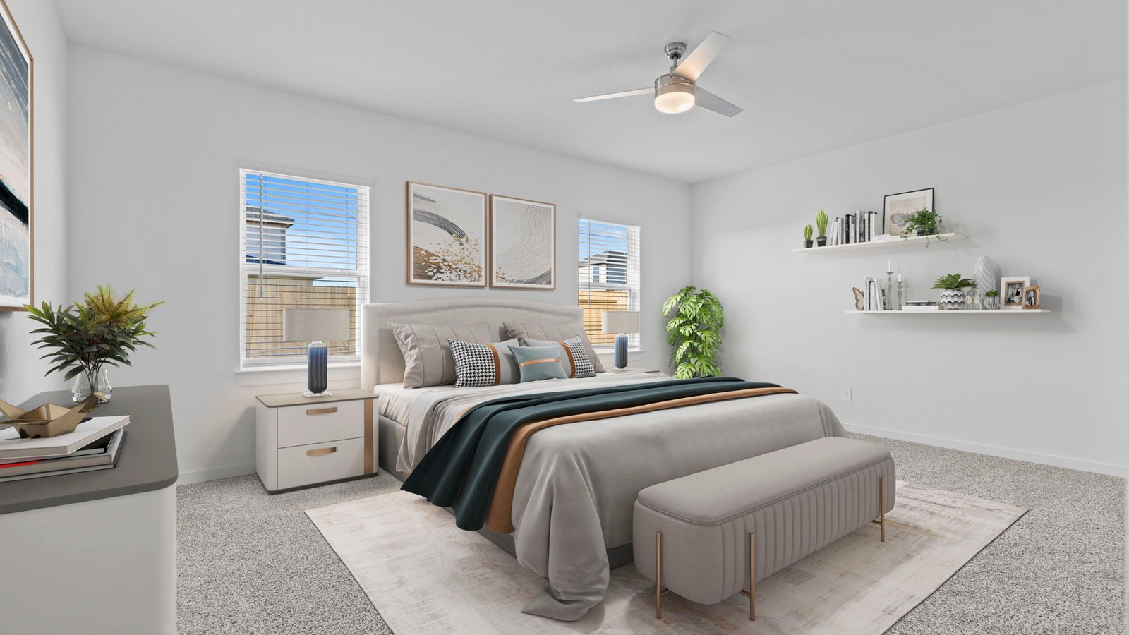 spacious primary bedroom