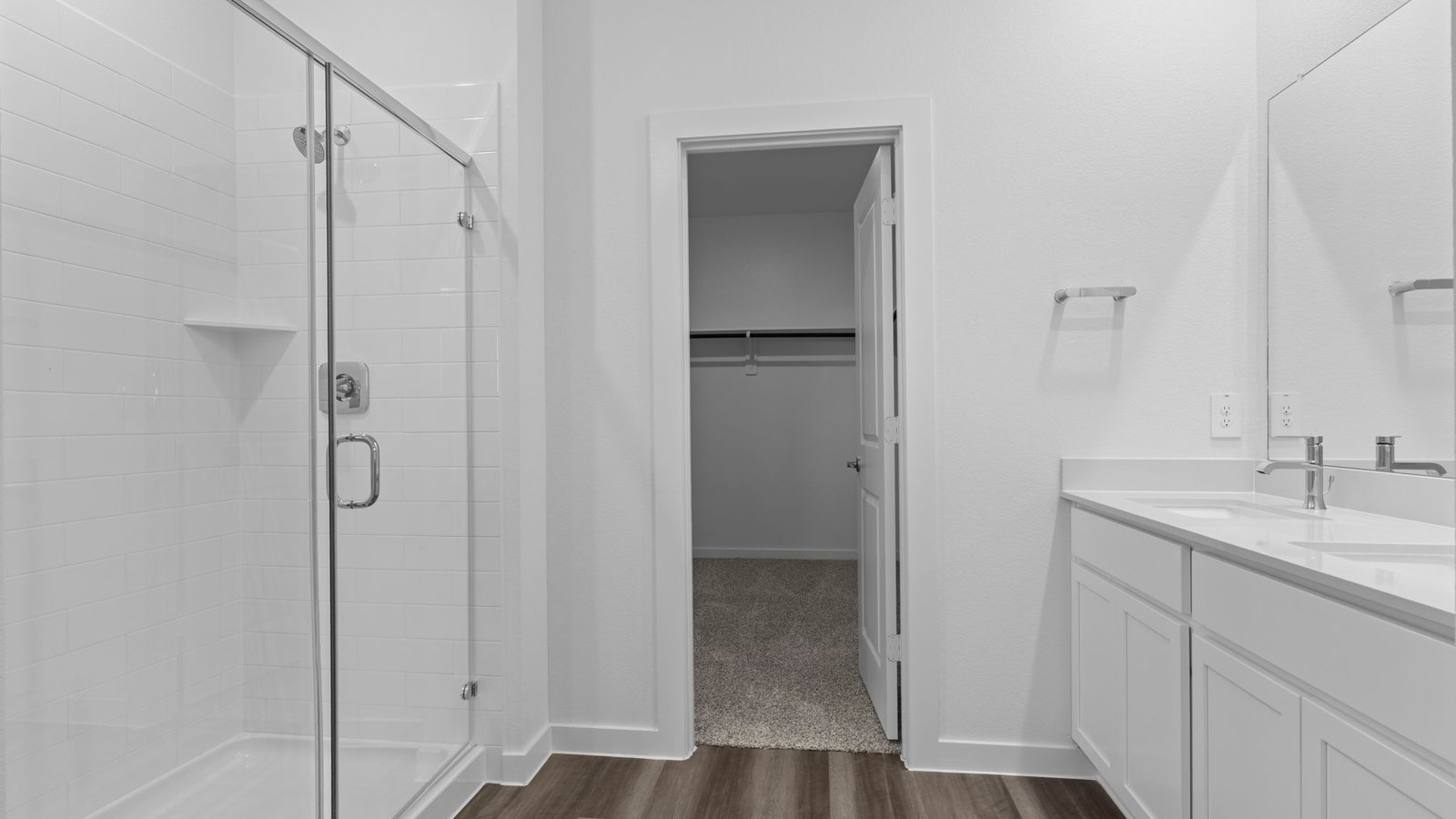 standing shower primary bathroom