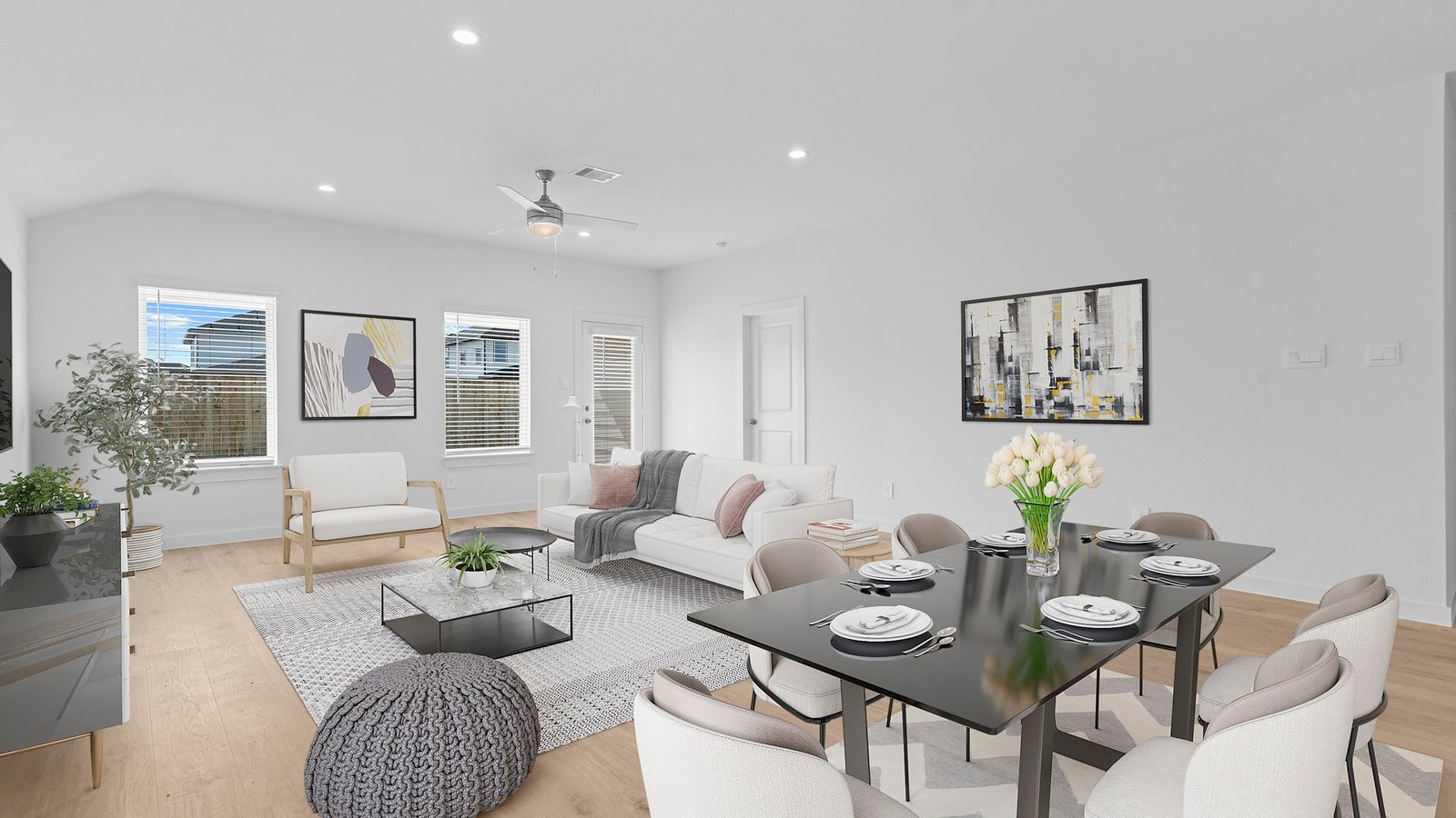 open concept dining room