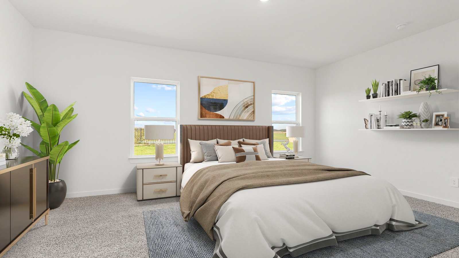 spacious primary bedroom