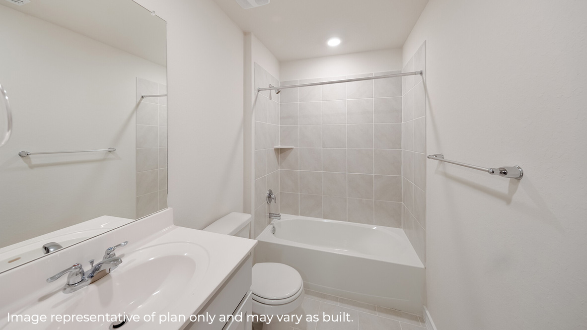 secondary full bath with tub shower combo