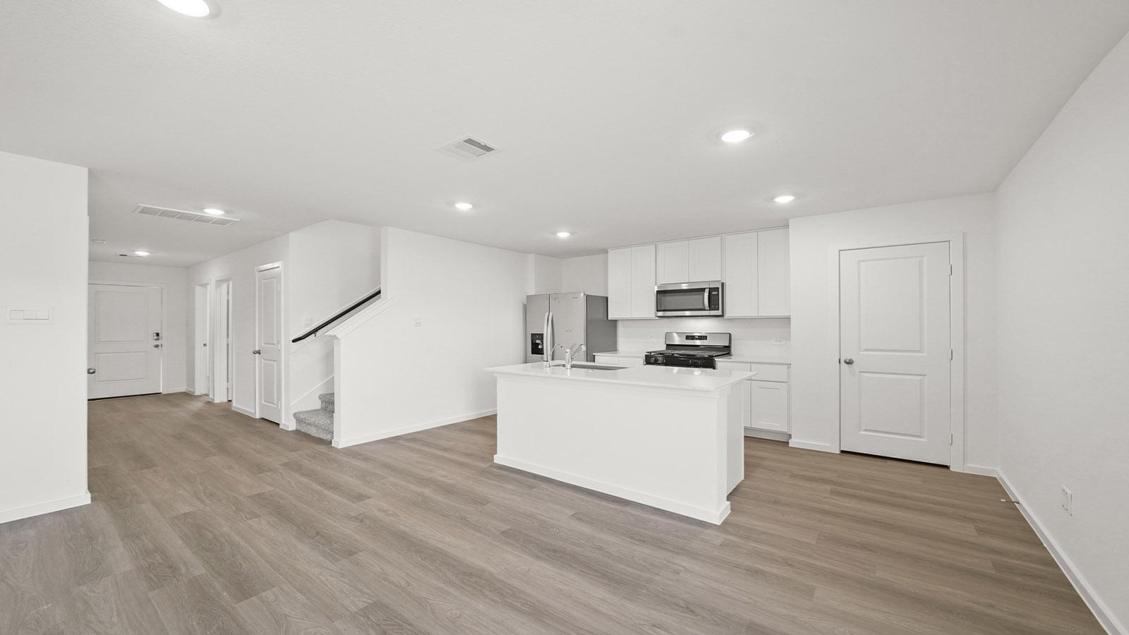 Spacious open kitchen with ample natural light