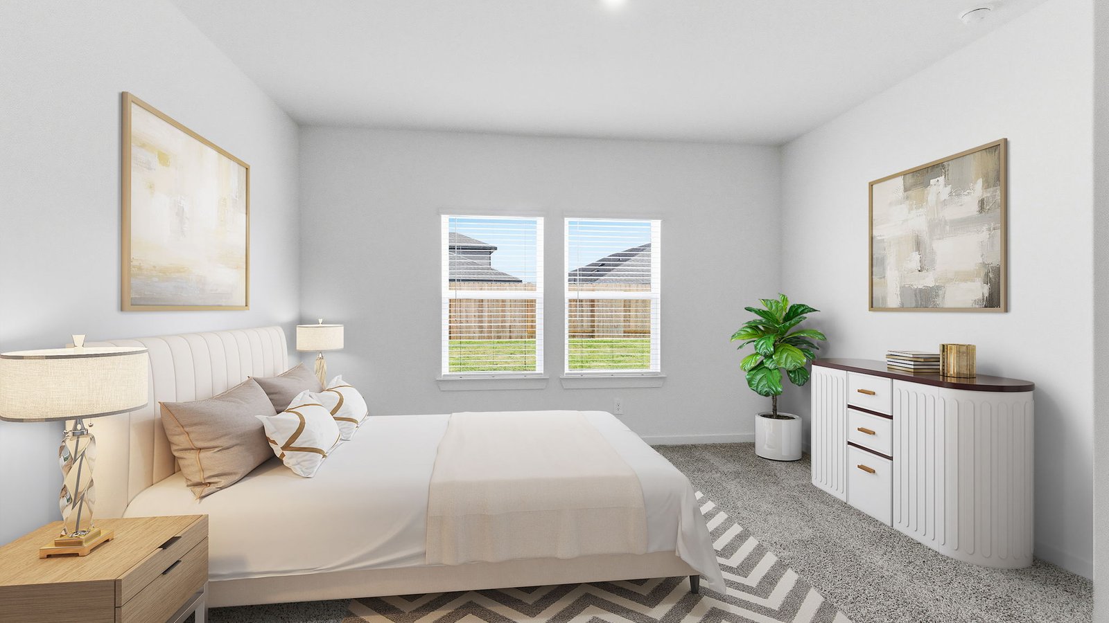 spacious primary bedroom