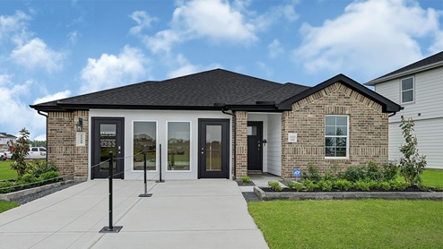 Single-story home with brick siding