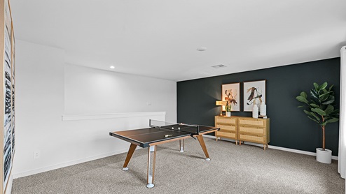 second story with accent wall