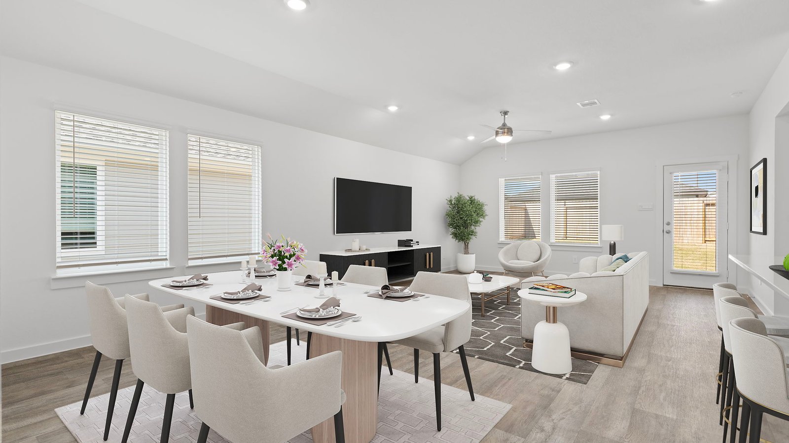 spacious dining room