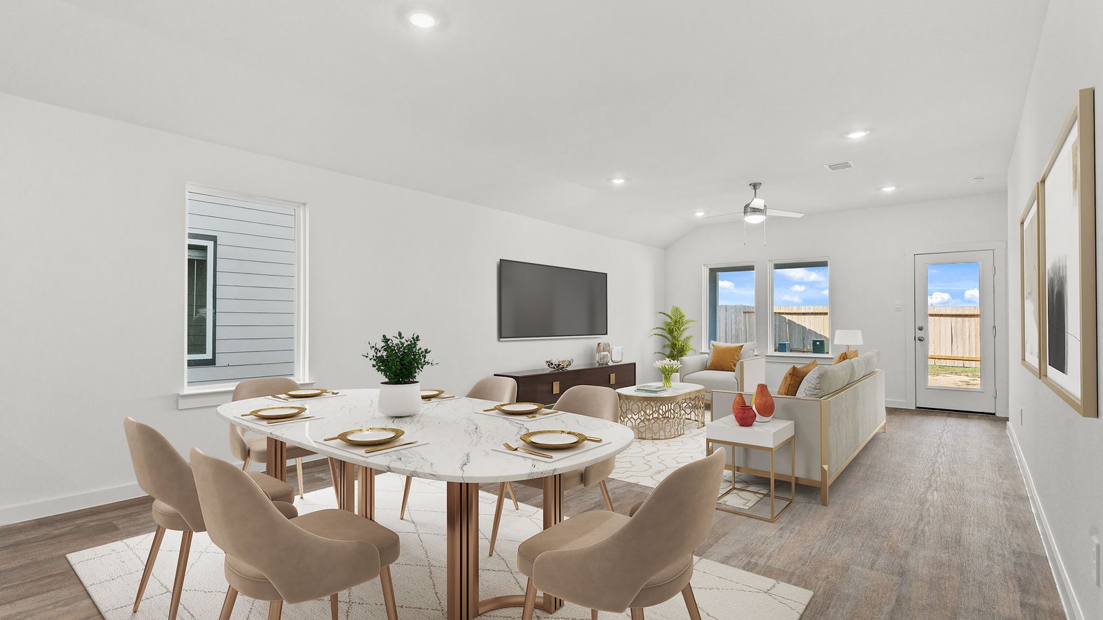 open concept dining room