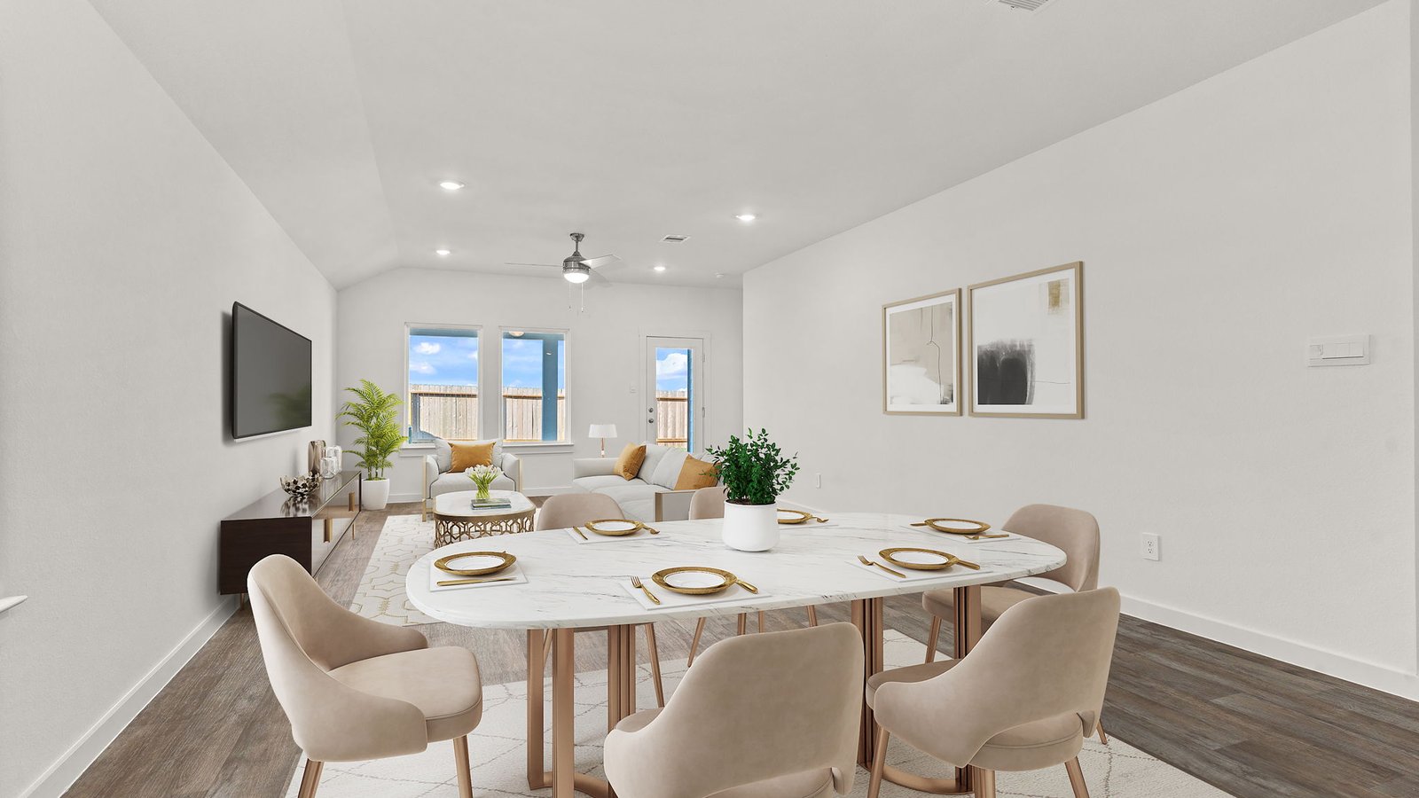 spacious dining room