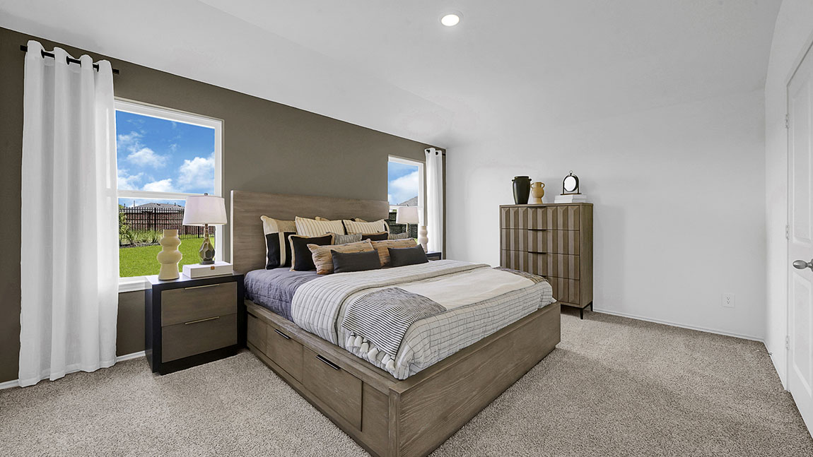 spacious primary bedroom