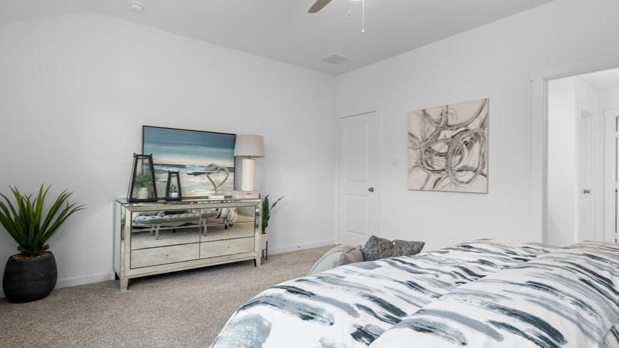 spacious primary bedroom