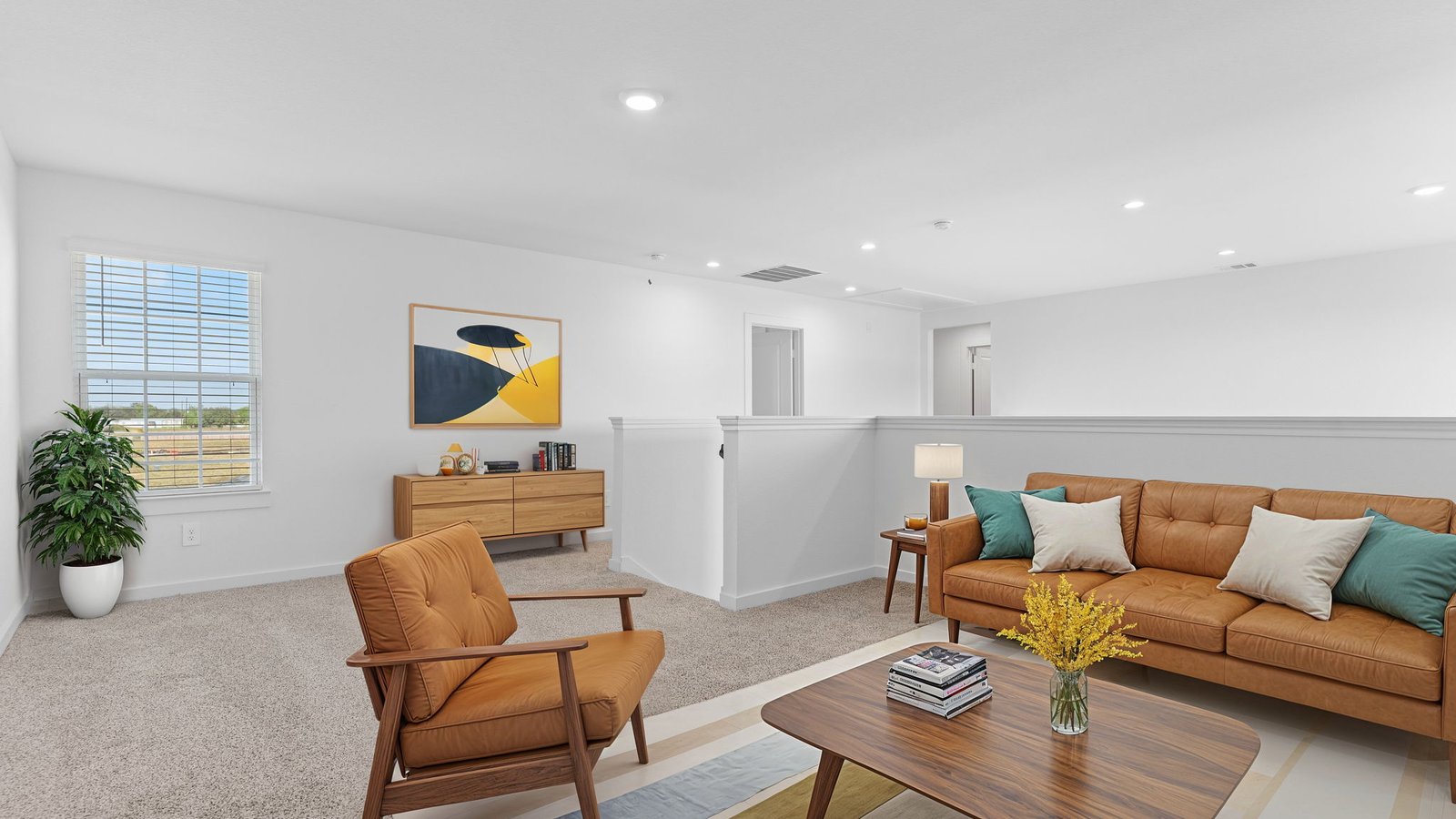 Upstairs landing space perfect for a game room or entertainment spot