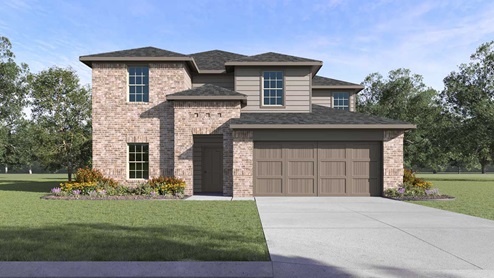 two-story home with 2 car garage