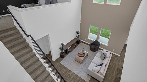second floor overlooking the living area