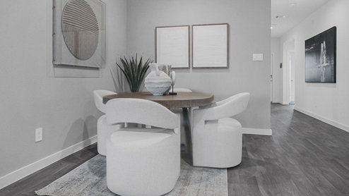minimalistic open-concept dining area