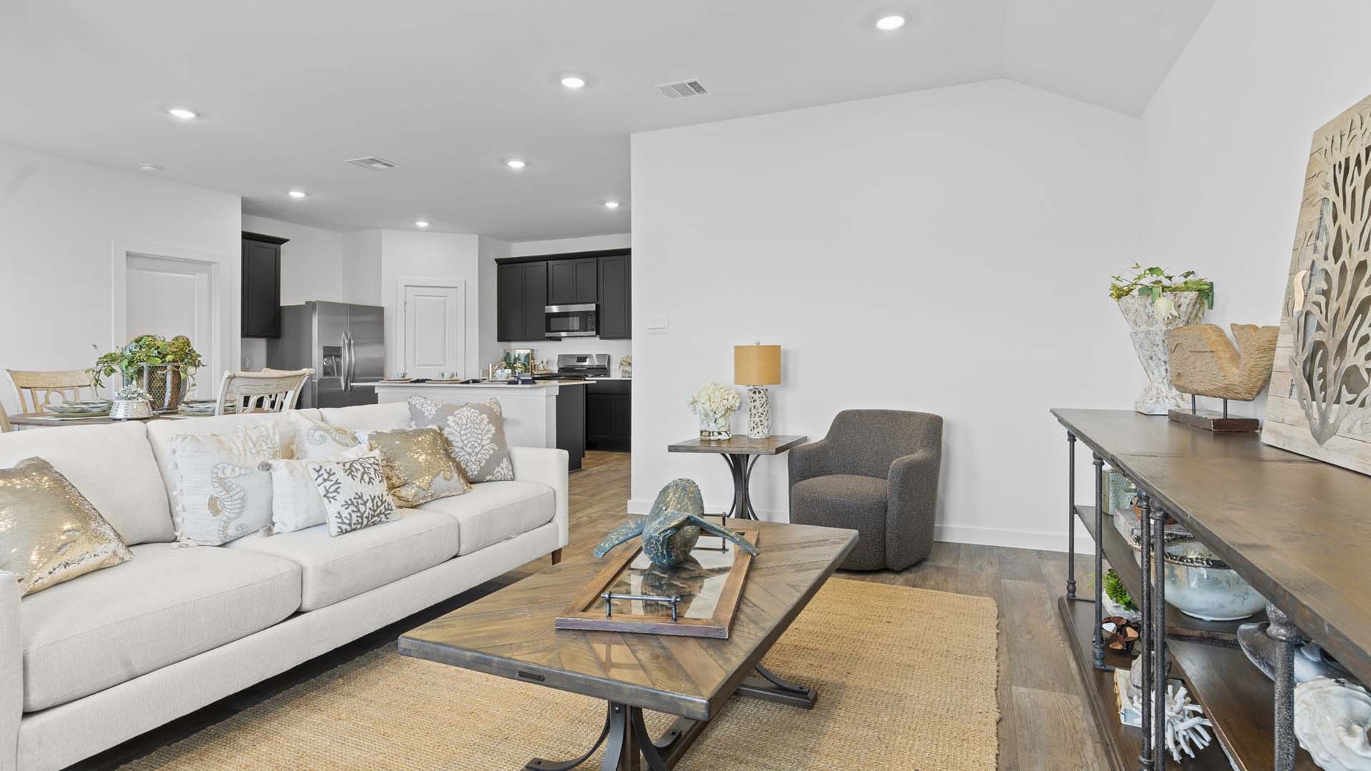 Open living and family room area with ample natural light