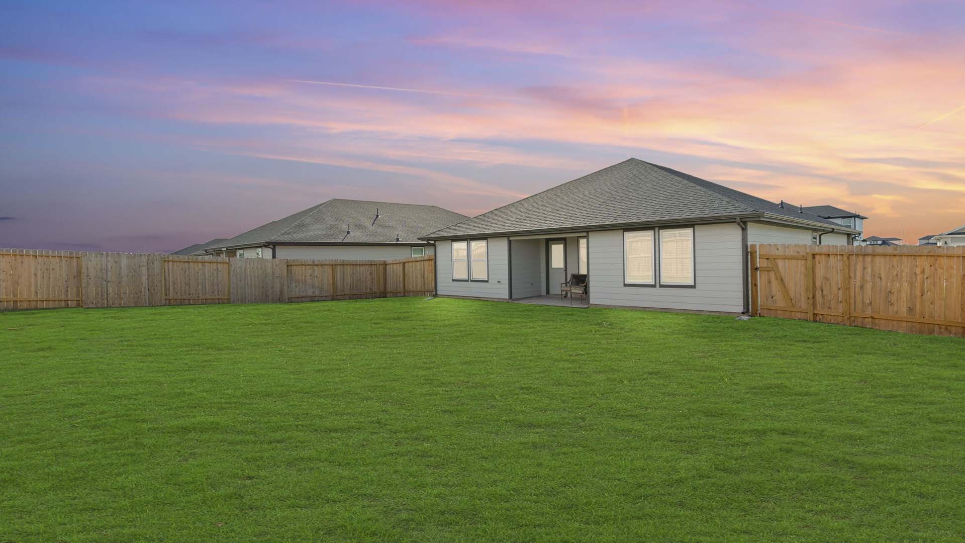 Private spacious fenced-in backyard