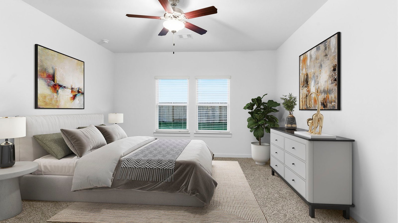 spacious primary bedroom