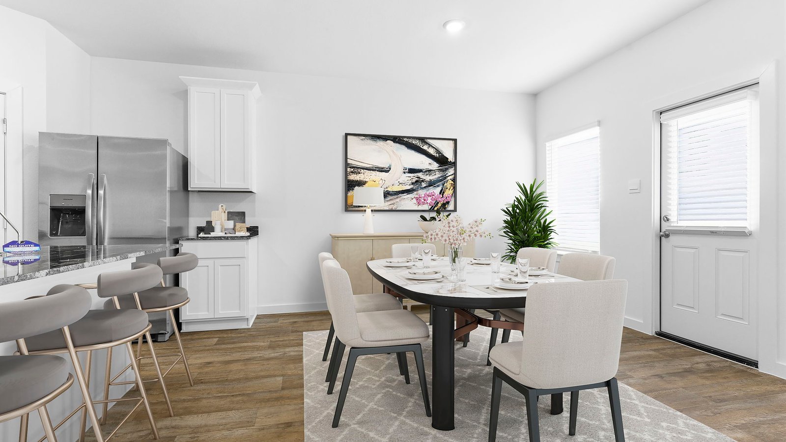 open concept dining room