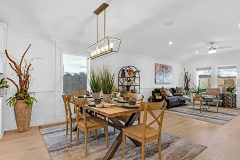 Gaven model dining and living area