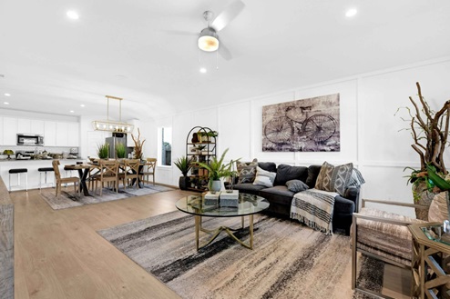 Gaven model dining and living area