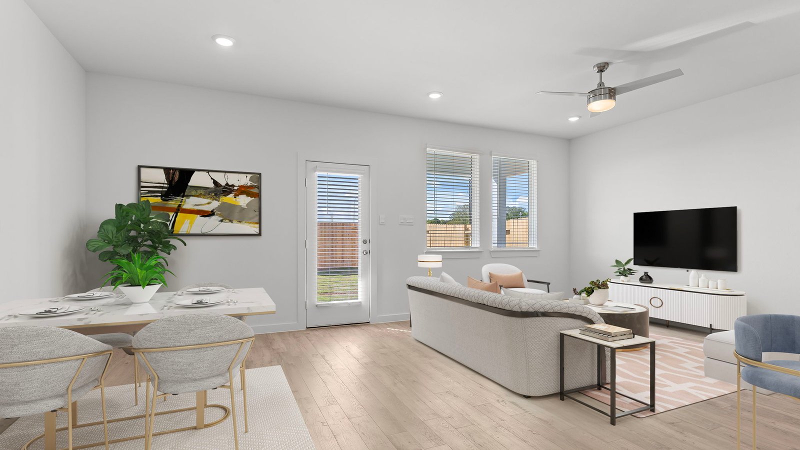 birch dining and living room