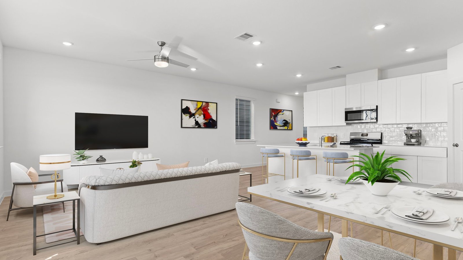 spacious dining room