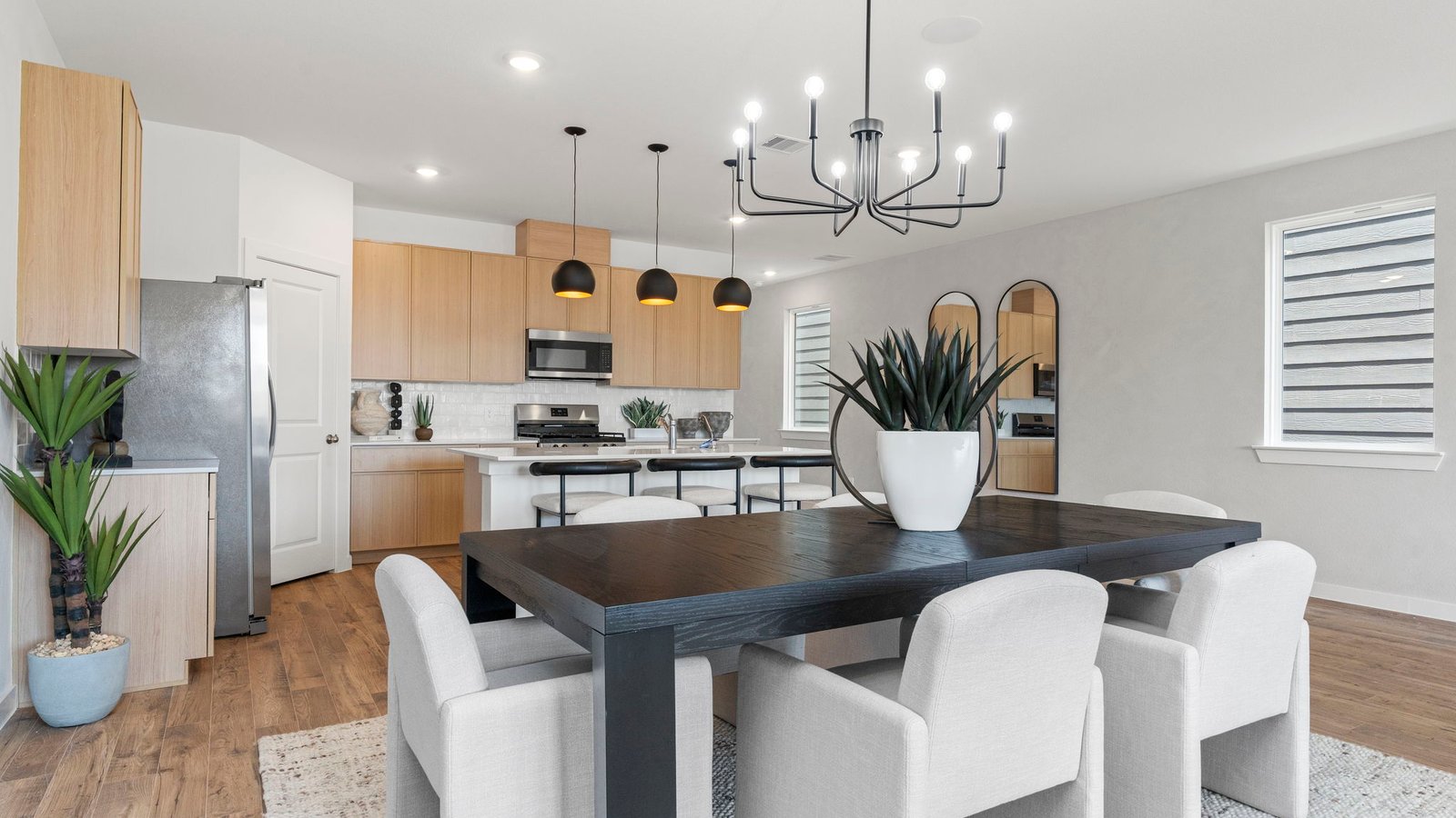 open concept dining area