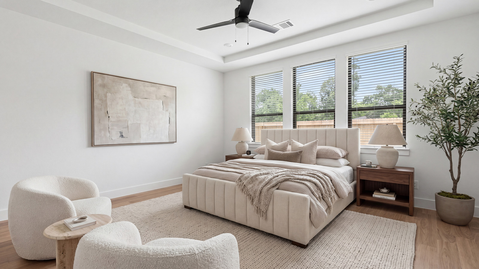 Spacious primary bedroom