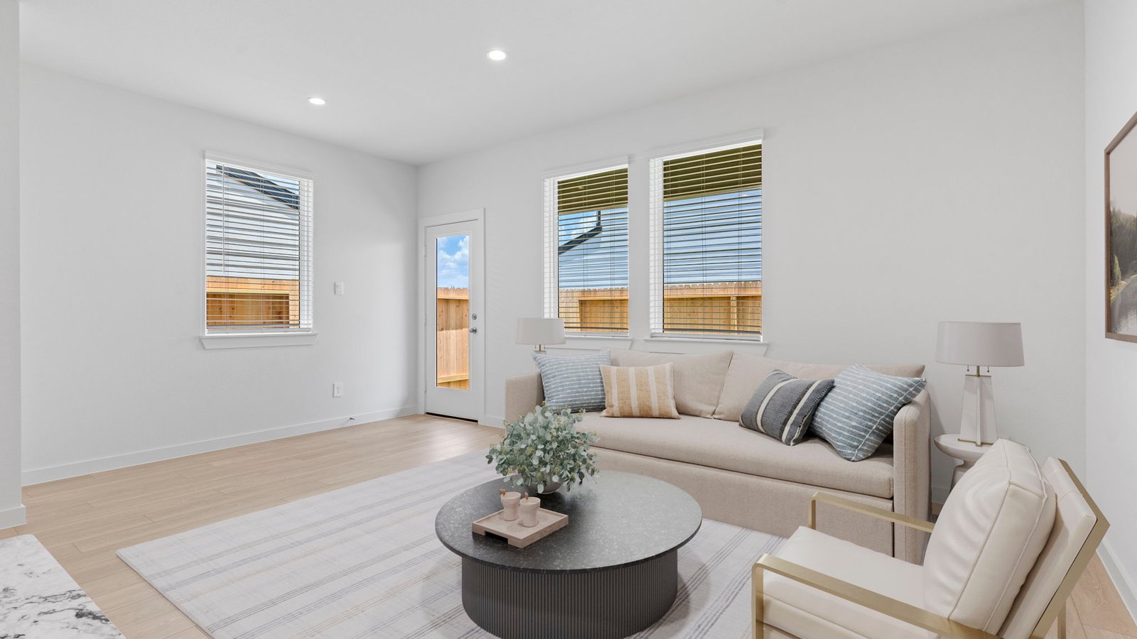 living room with windows