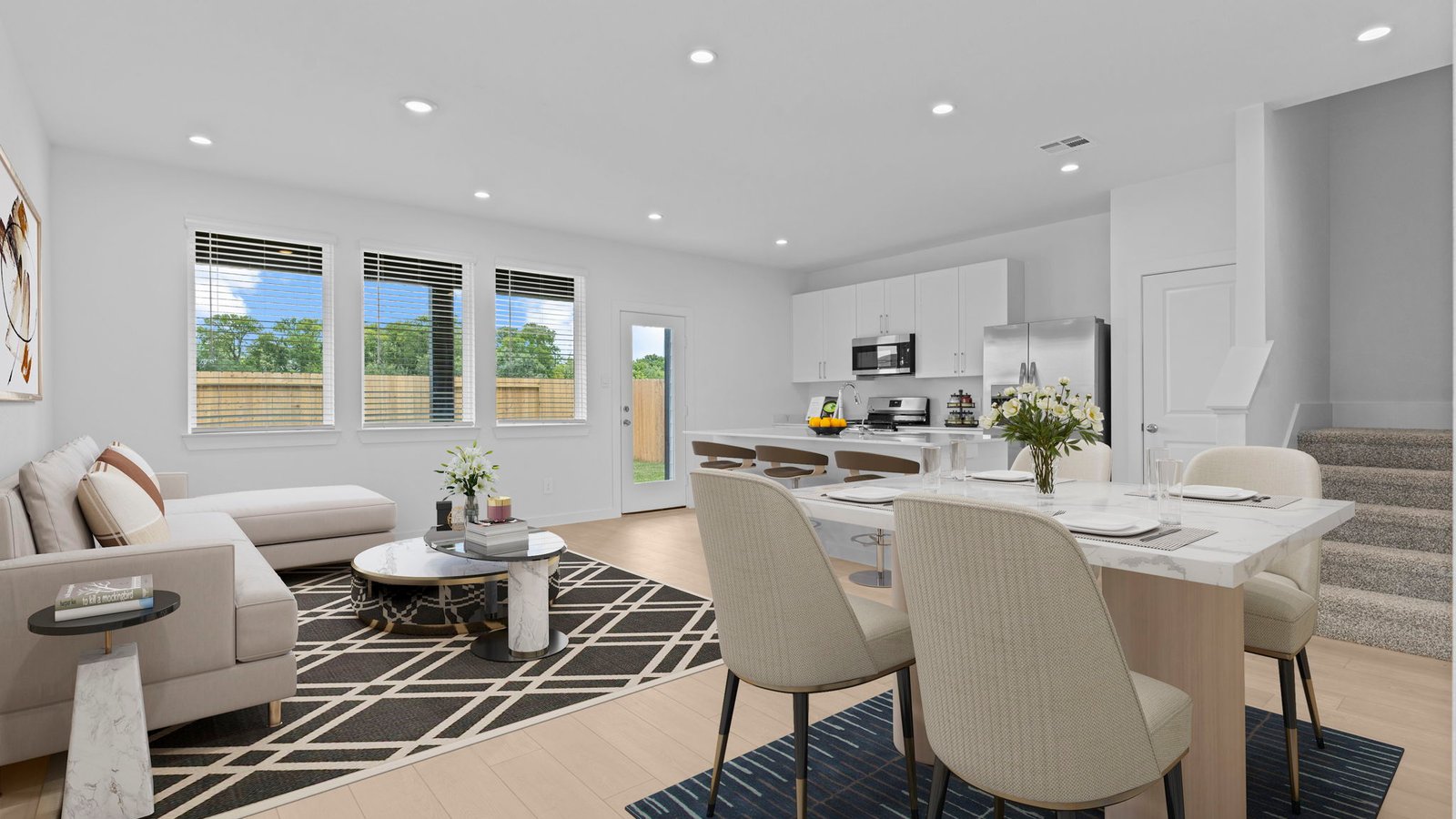 open concept dining room