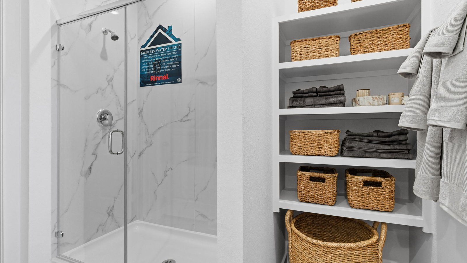 standing shower primary bathroom