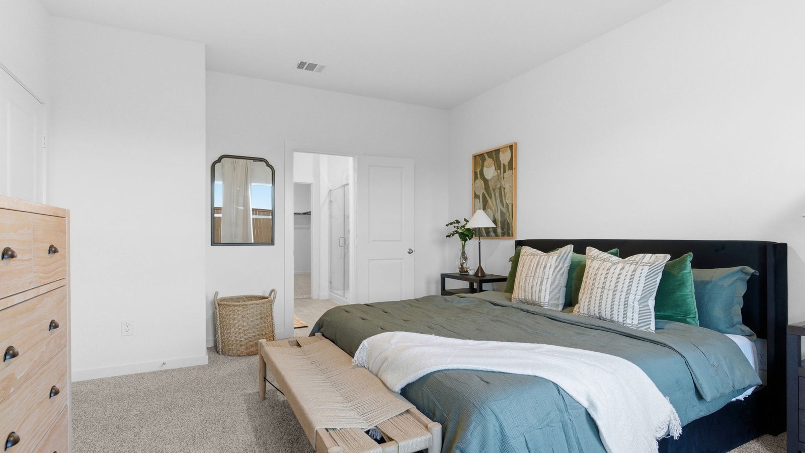 spacious primary bedroom