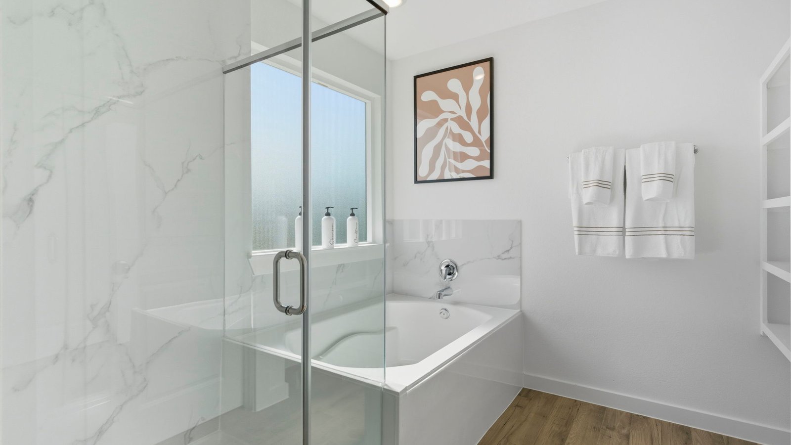 tub and shower primary bathroom