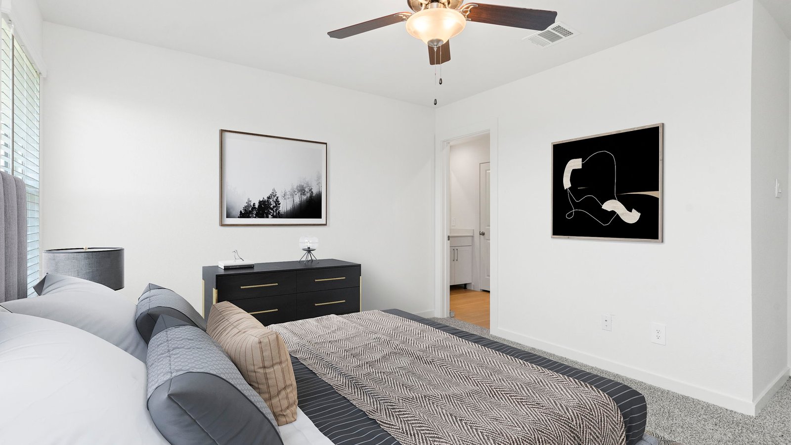 spacious primary bedroom