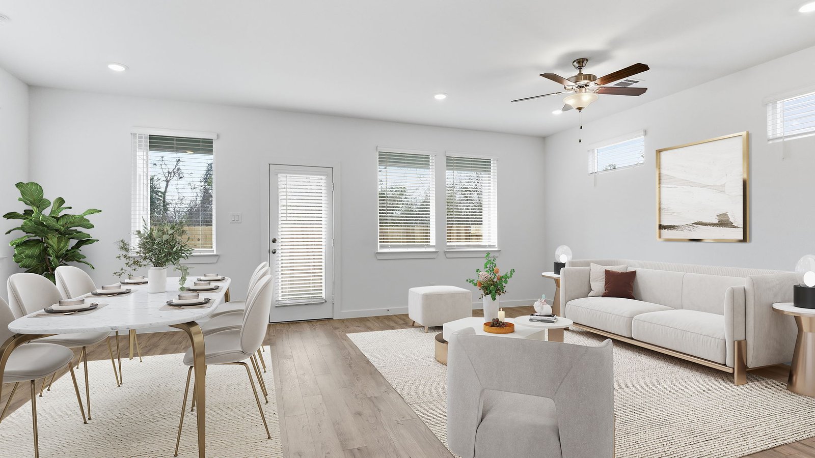 dining area and living area combined