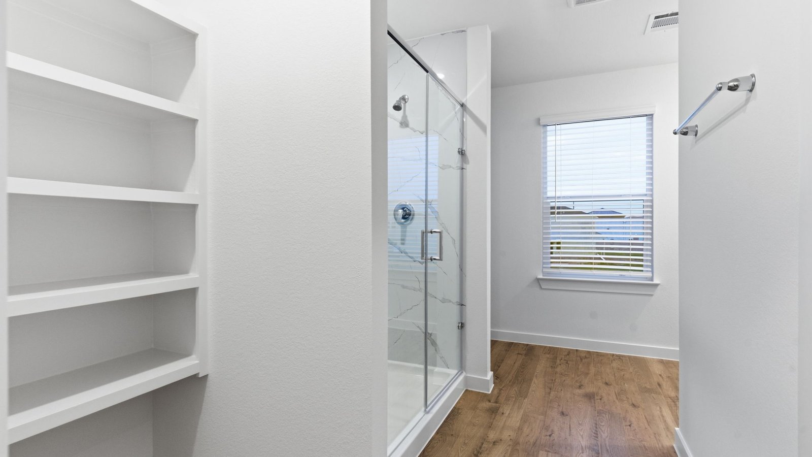 standing shower primary bathroom