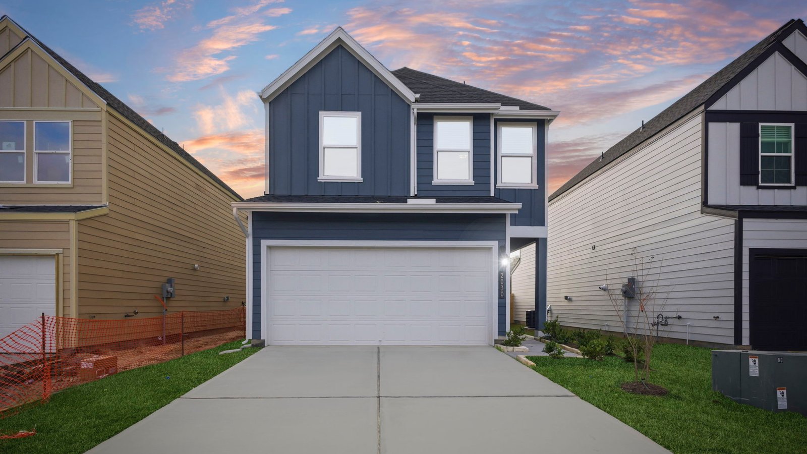 Exterior of two story modern home