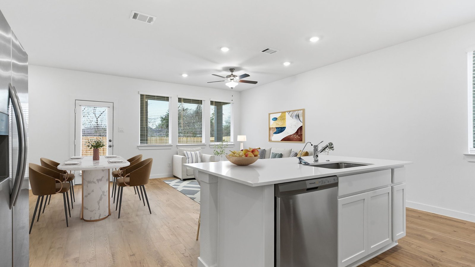 Spacious open kitchen with ample natural light