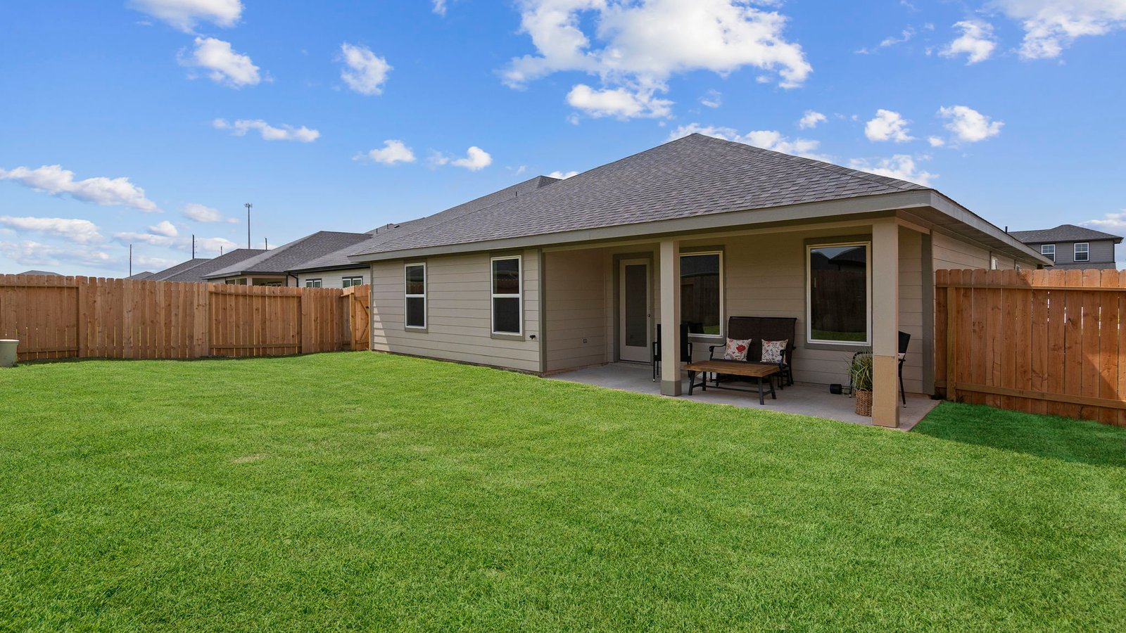 Private spacious fenced-in backyard