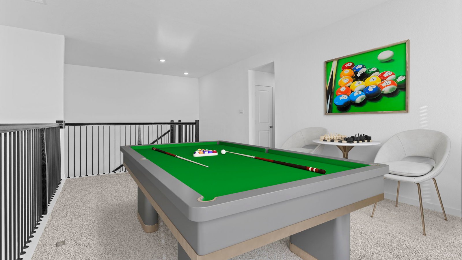 second floor game room area