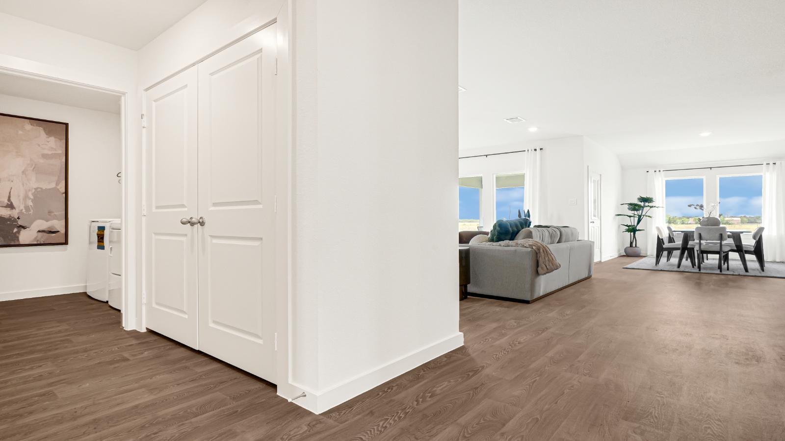 hallway to living area