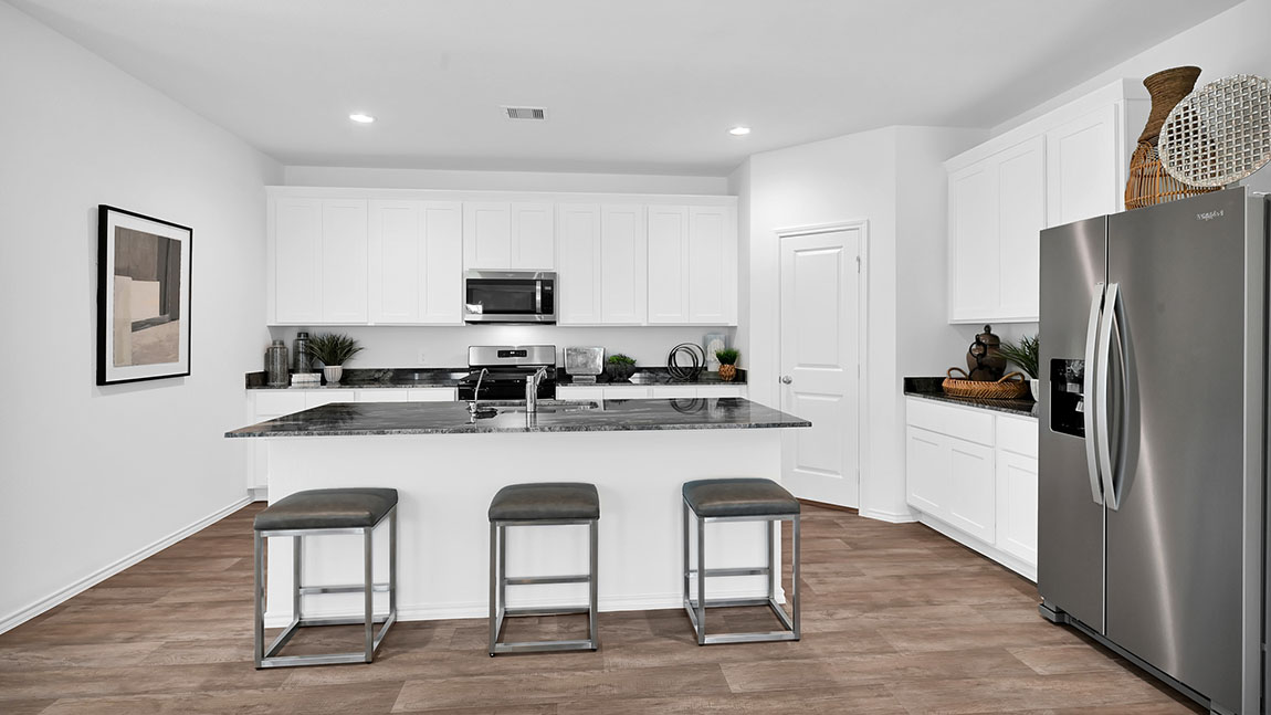 countertop with chair stools