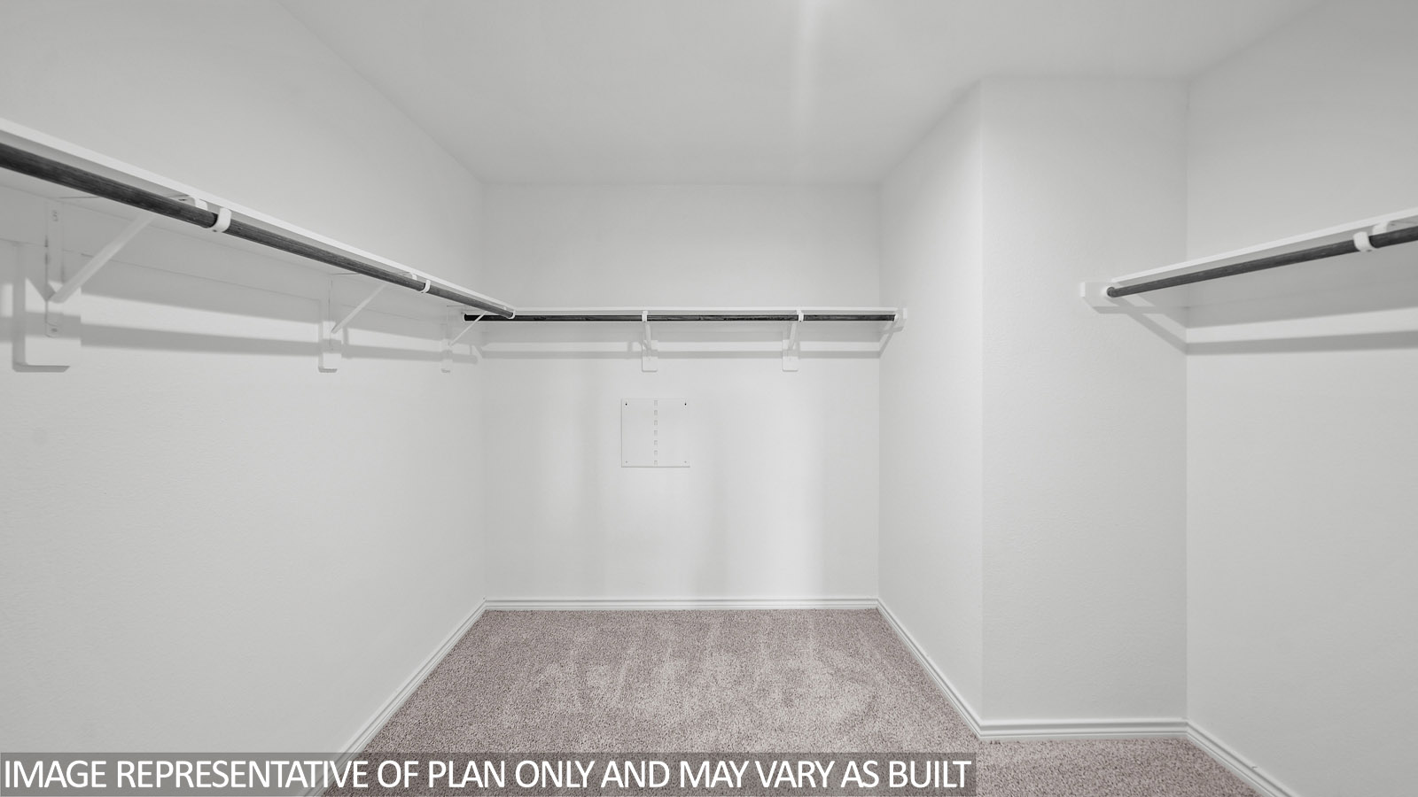 Harris primary walk-in closet with carpet flooring.