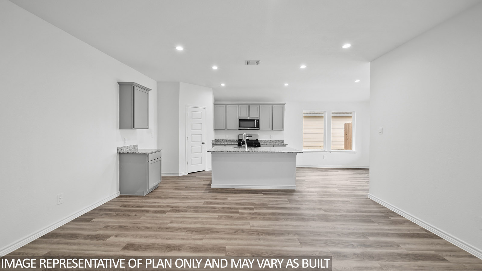 Baxtor living room with vinyl plank flooring.